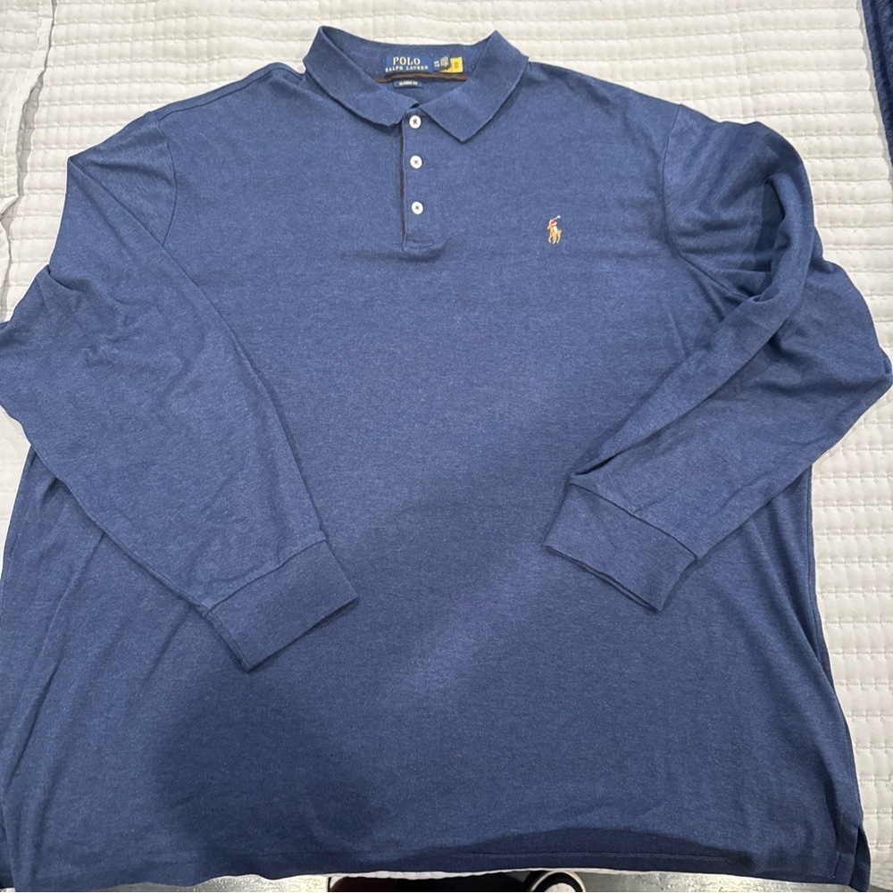 Polo Ralph Lauren Shirt Mens Classic Fit Blue Long Sleeve XXLARGE